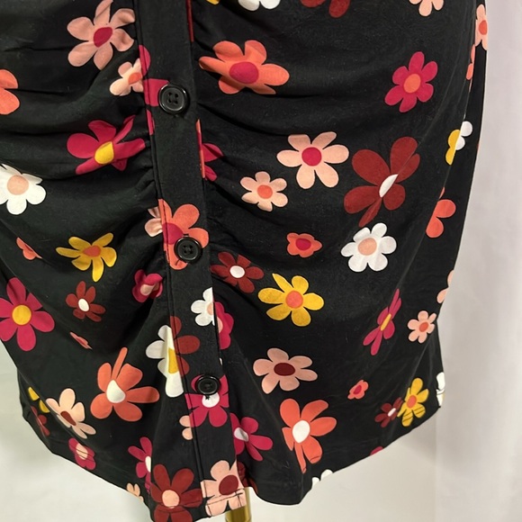 NWT No Boundaries Multicolor Floral Print Button Front Shirt Dress - Picture 9 of 16